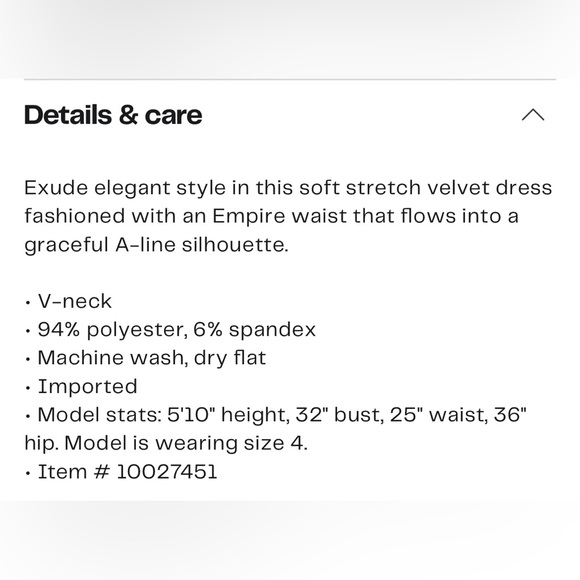 NWT Taylor Stretch Velvet A Line Dress - Picture 4 of 4